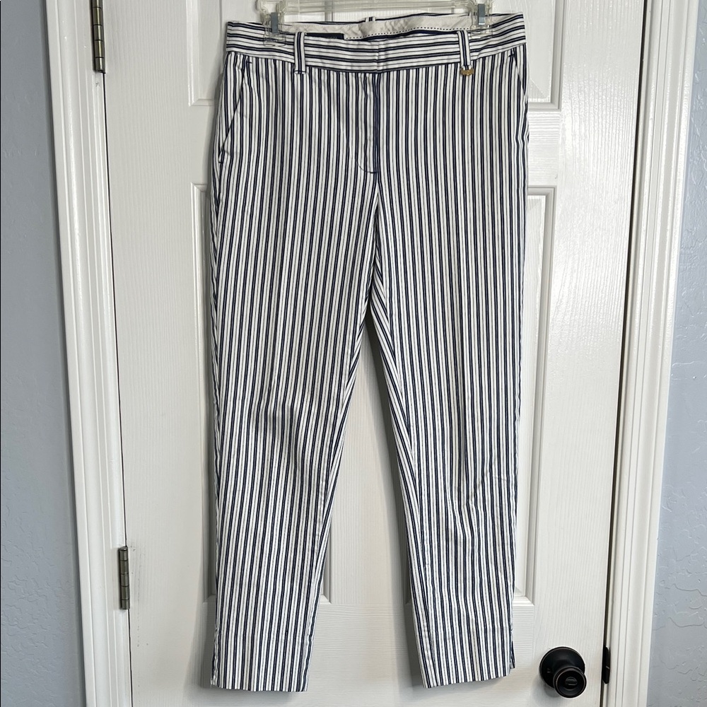 Brooks Brothers Natalie fit white & blue striped women’s pants size 4